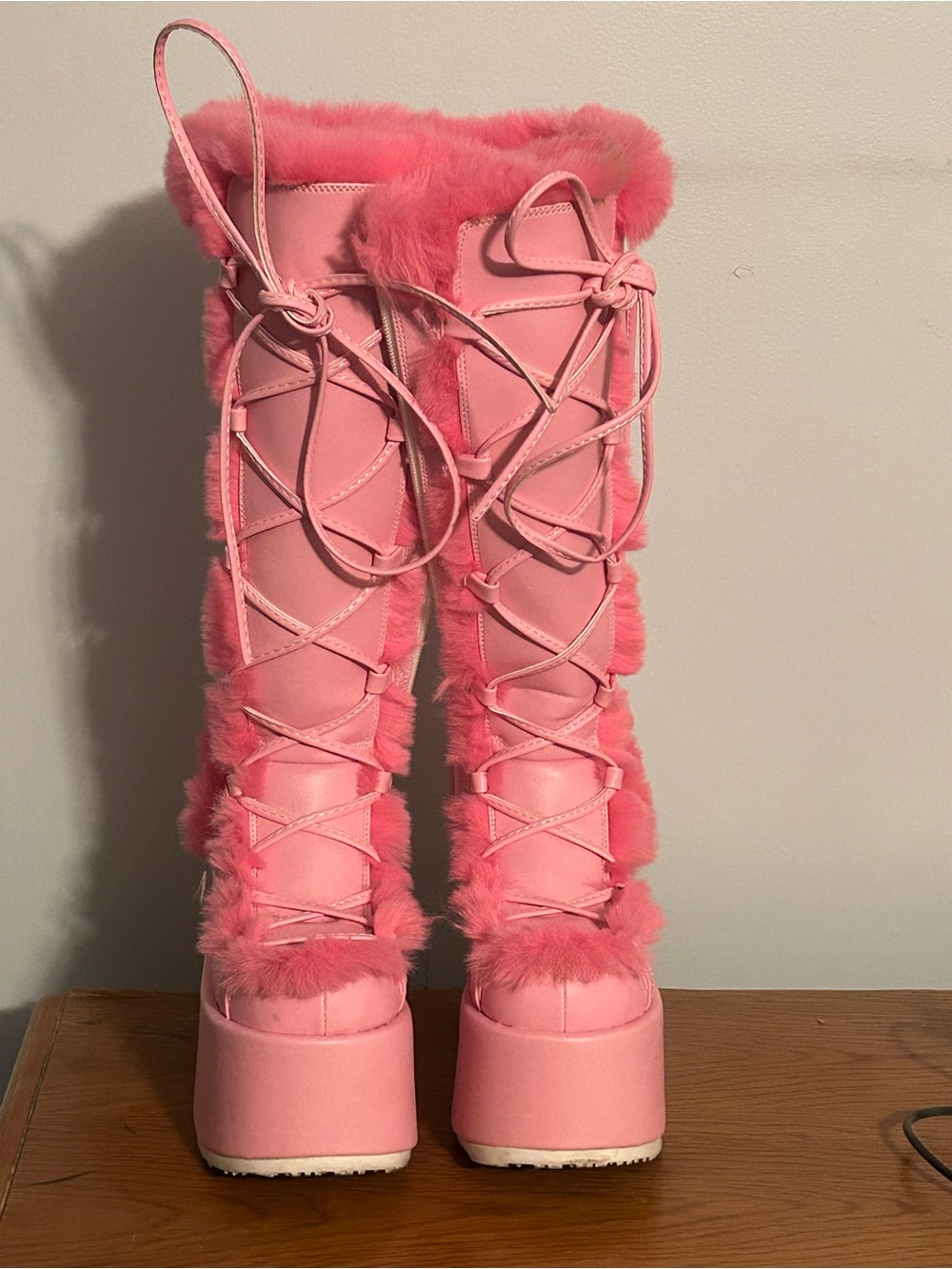 Demonia Fur Platform Boots